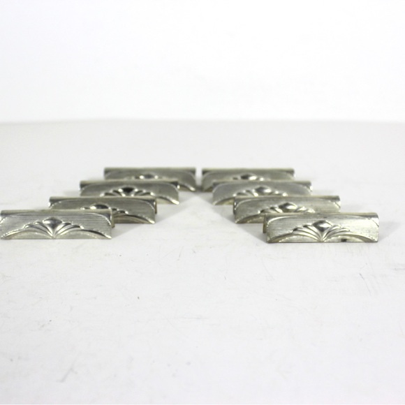 Set of Eight Silverplate Art Deco Knife Rests, Chopstick Holders, Silver Plated - Picture 5 of 7